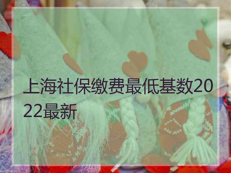 上海社保缴费最低基数2022最新